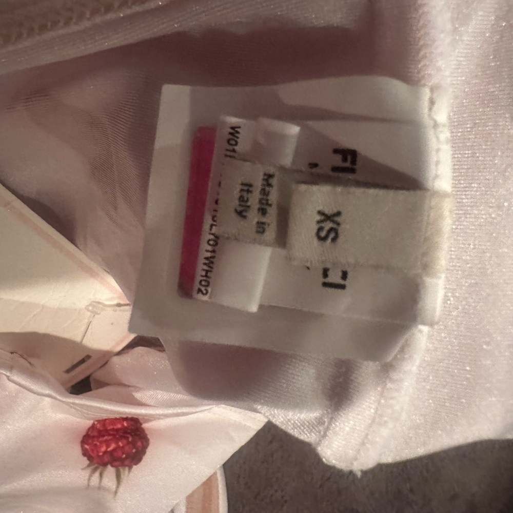 Revolve Fiorucci Milano White and Red Strawberry Raspberry Print Bustier Top NWT - Picture 5 of 11